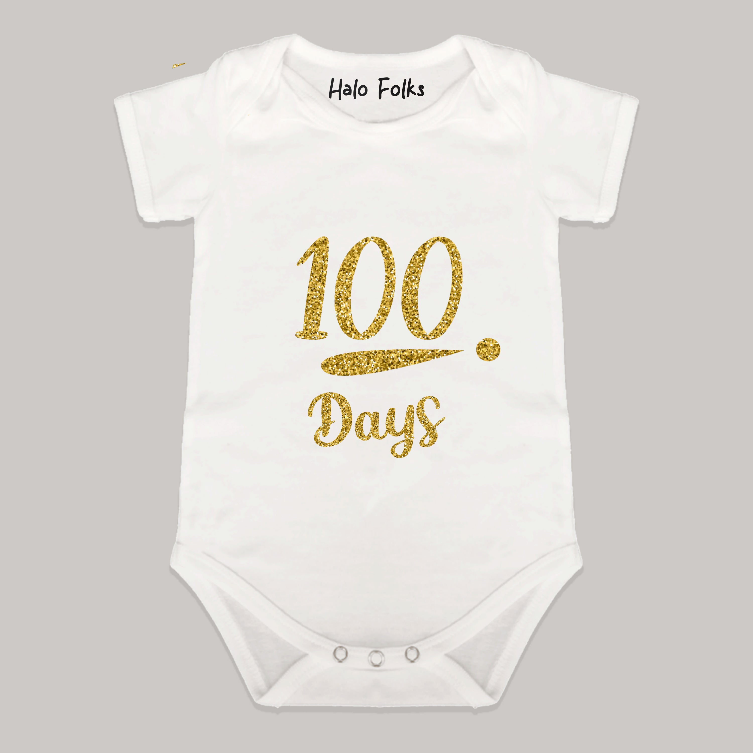 Customized Romper - 100 Days Golden Glitter