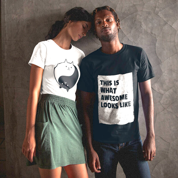 Women - Ying Yang Cat T-shirt