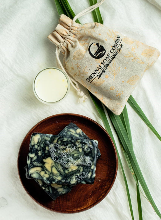 Fresh cow milk butter soap with Charcoal