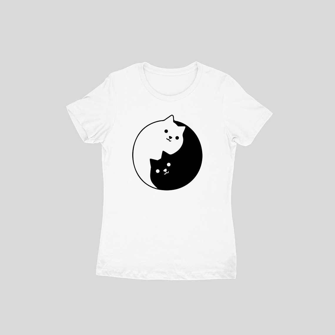 Women - Ying Yang Cat T-shirt