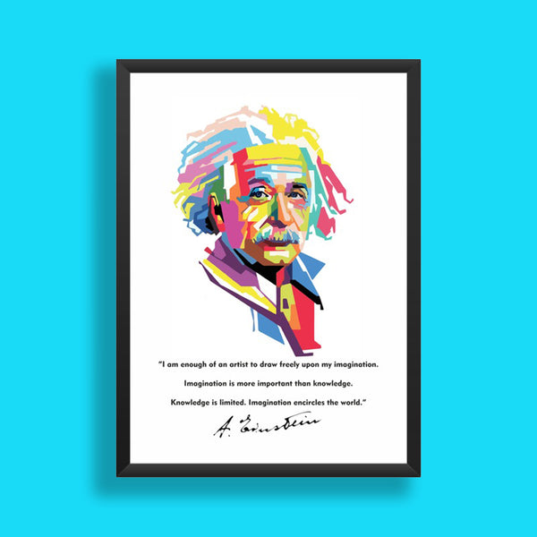 Albert Einstein Poster - Black Framed A4 & A3 Sizes