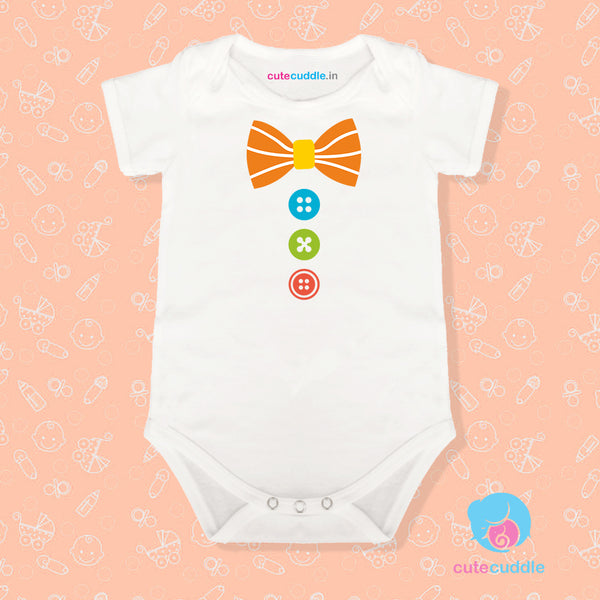 Customised Romper - Bow And Button