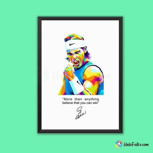 Rafael Nadal Poster - Black Framed A4 & A3 Sizes