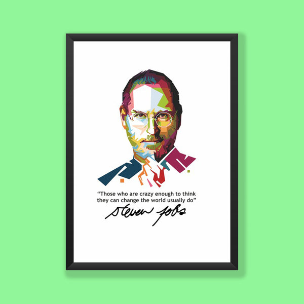 Steve Jobs - Black Framed A4 & A3 Sizes