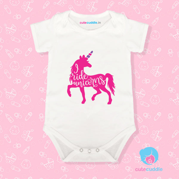 Customised Romper - I Ride Unicorn